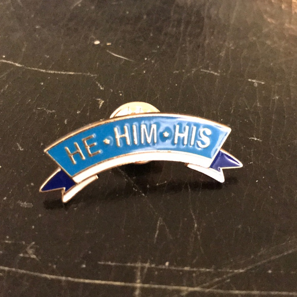 He/Him/His Pronoun Enamel pin